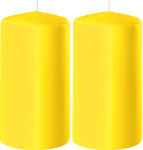 Shoppartners 2x Kaarsen Geel 6 X 12 Cm 45 Branduren Sfeerkaarsen - Stompkaarsen