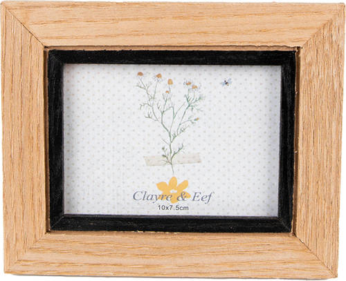 Clayre & Eef Fotolijst 7*10 Cm Bruin Zwart Mdf Fotokader Wissellijst Foto Frame Bruin Fotokader Wissellijst