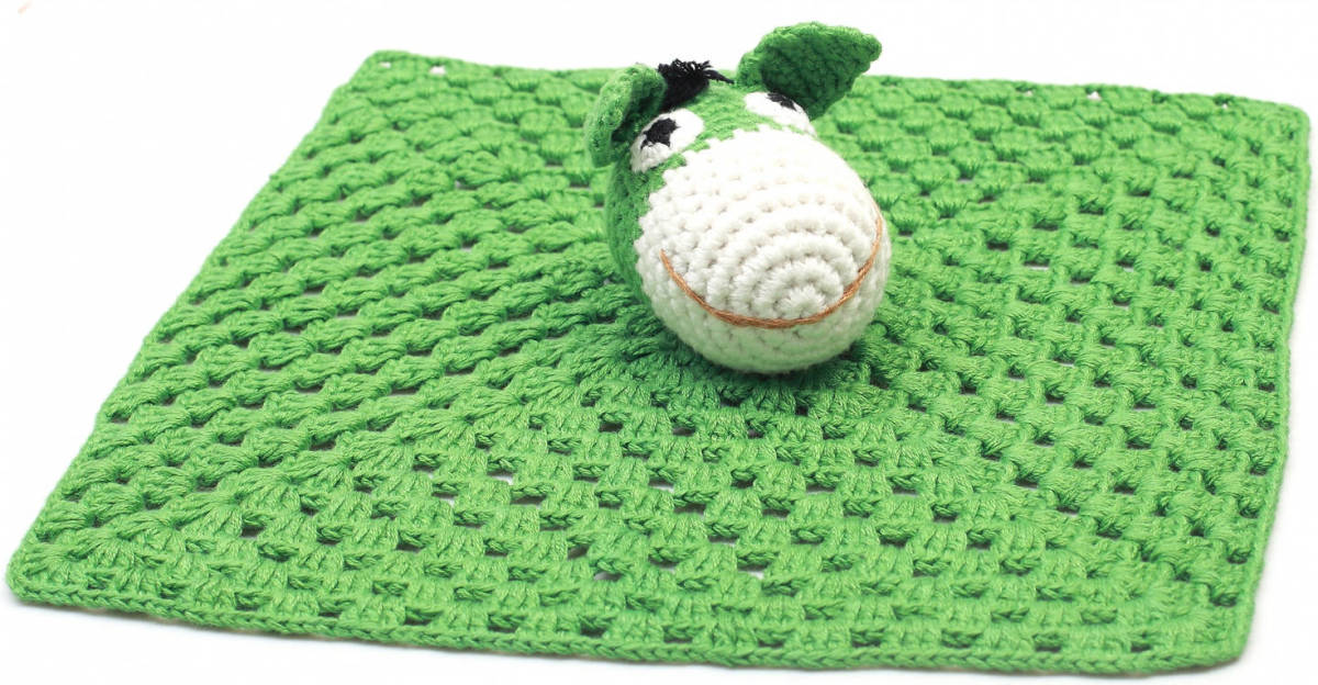 Yourstockshop Naturezoo Knuffeldoekje Ezel Gehaakt 10 Cm Groen