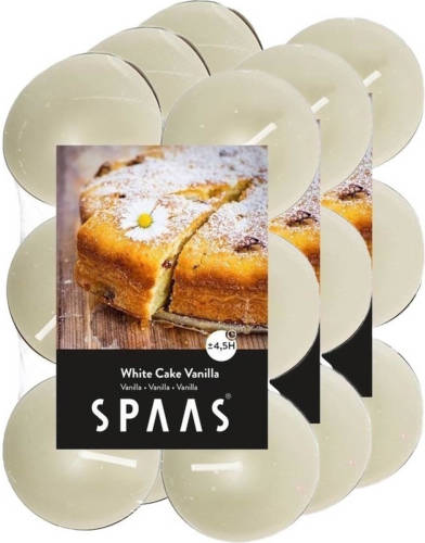 Shoppartners 36x Theelichten Vanille Geurkaarsen White Cake Vanilla 4,5 Branduren - Geurkaarsen