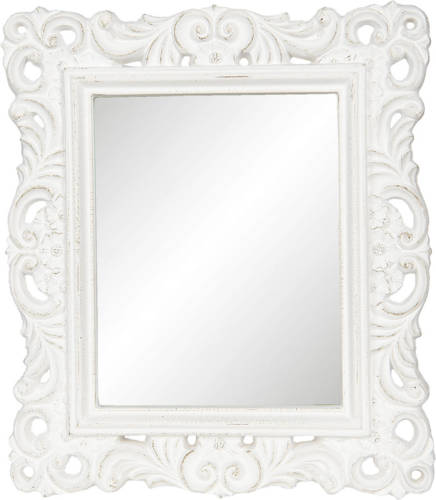 Clayre & Eef Wandspiegel 31*2*36 Cm Grijs Kunstleer Rechthoek Grote Spiegel Muur Spiegel Wand Spiegel Grijs Grote