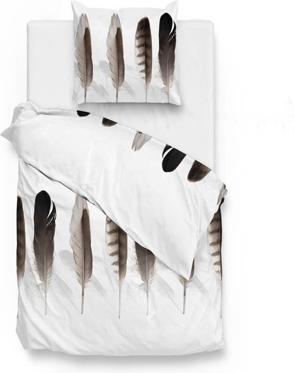 Lion Beddenshop Zo!home Dominic Flanel Dekbedovertrek - 1-persoons (140x200/220 Cm + 1 Sloop) - Flanel - Natural
