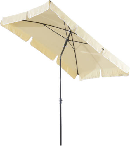 GardenGoodz Zonnescherm - Parasol - Balkon Parasol - Rechthoek - Knikbaar - 200 X 125 Cm - Creme