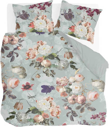 Smulderstextiel nl Byrklund Flowers United Dekbedovertrek - 2-persoons (200x200/220 Cm + 2 Slopen) - Katoen - Mint
