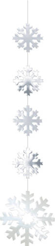 Bellatio Decorations Zilveren Sneeuwvlok Hangdecoratie 140 Cm Van Karton - Hangdecoratie