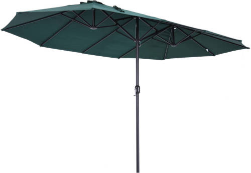 GardenGoodz Parasol - Zonnescherm - Met Handslinger - Donkergroen - 460 Cm