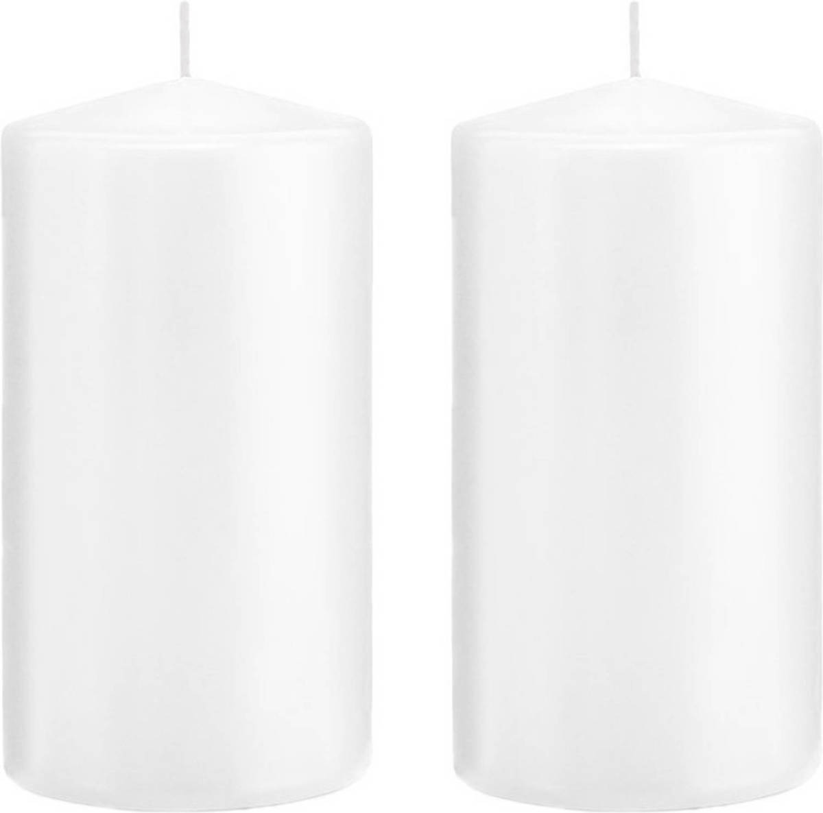 Shoppartners 2x Kaarsen Wit 8 X 15 Cm 69 Branduren Sfeerkaarsen - Stompkaarsen