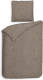 Heckett & Lane Franela Flanel Dekbedovertrek - 1-persoons (140x200/220 Cm + 1 Sloop) - Flanel - Taupe