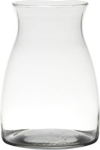 Bellatio Design Glazen Bloemen Vaas/vazen 20 X 14 Cm Transparant - Vazen