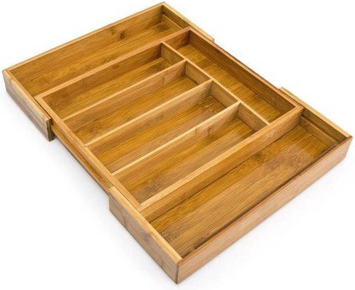 DealDonkey Kitchen & Home Bamboe Bestekbak - Uitschijfbaar - 31/48 X 37 X 5,3 Cm