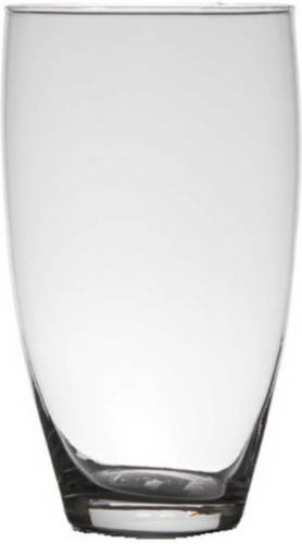 Bellatio Design Glazen Bloemen Vaas/vazen 25 X 14 Cm Transparant - Vazen