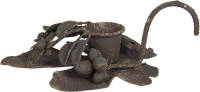 Clayre & Eef Kandelaar 13*10*3 Cm Bruin Ijzer Kaarsenstandaard