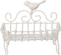Clayre & Eef Zeepbakje Vogel 9*6*14 Cm Wit Ijzer Zeephouder