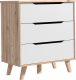 Cstore Finland Vankka Scandinavische Ladekast In Eik En Mat Wit + Poten In Massief Hout - L 80 Cm