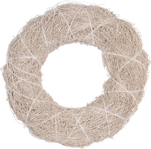 Homesweethomeonline Clayre & Eef Decoratie Krans 64836 Ø 30*4 Cm Wit Hout Rond Vlaskrans