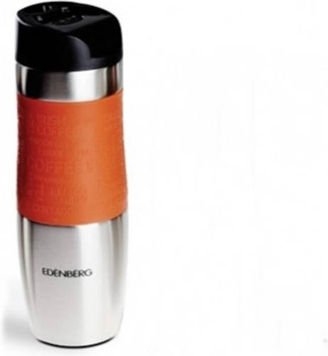 EDENBERG Thermosfles In Rvs - Travel Mug - Thermos Beker - 480 Ml - Oranje - Oranje, Rvs