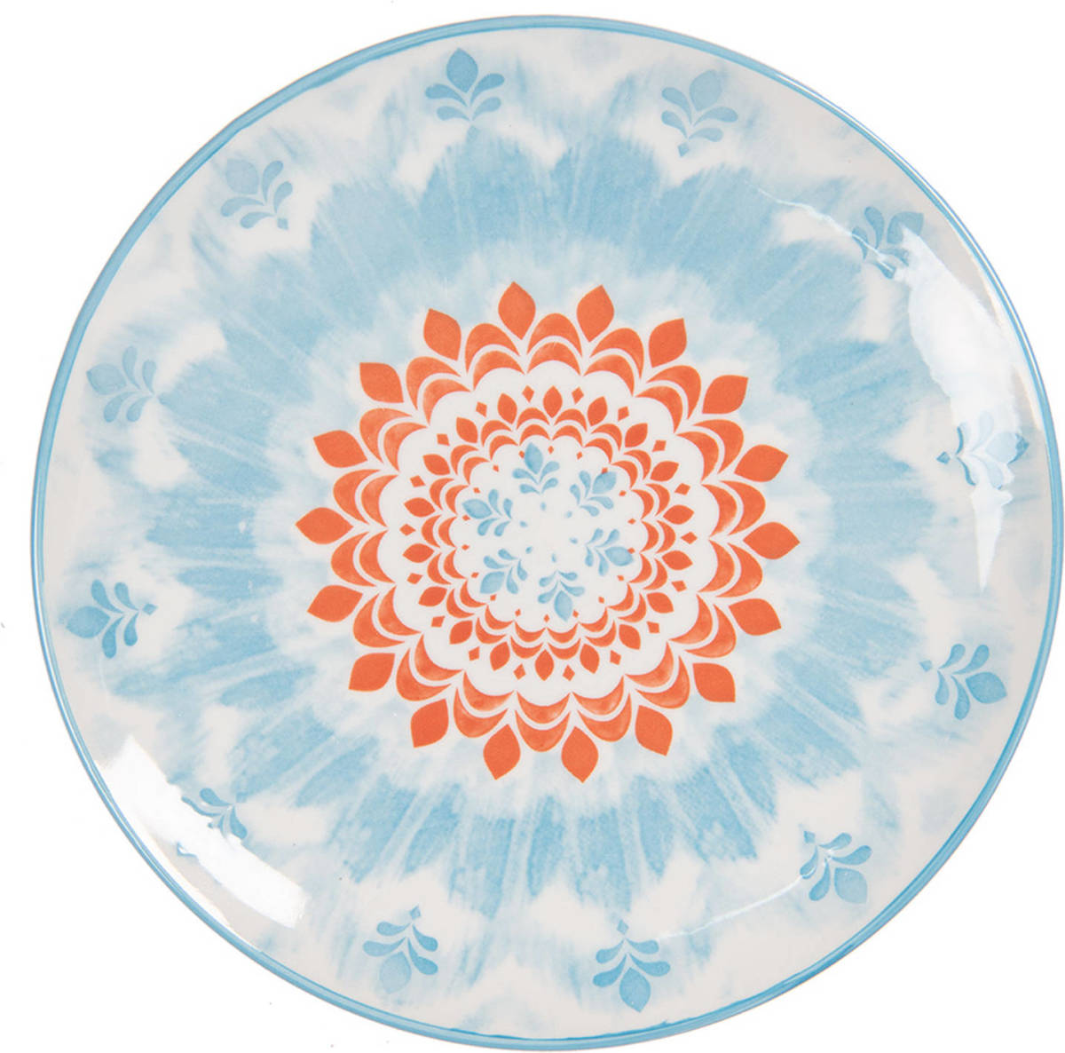 Clayre & Eef Servies Ontbijtbord Ø 21 Cm Meerkleurig Keramiek Eetbord