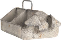 Clayre & Eef Vakkenbak (4 Vakken) 45*24*20 Cm Grijs Ijzer Opbergbakjes