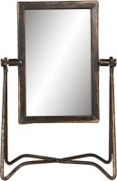 Clayre & Eef Staande Spiegel 15*10*22 Cm Beige Metaal / Glas Tafel