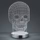 Dobeno Reality Tafellamp Skull 3d 21 Cm Staal/acryl Transparant