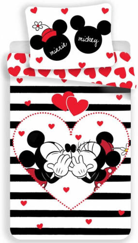 SimbaShop Dekbedovertrek- Disney Minnie Mouse Stripe- Eenpersoons-140x200 Cm - Multi