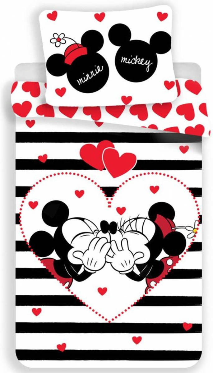 SimbaShop Dekbedovertrek- Disney Minnie Mouse Stripe- Eenpersoons-140x200 Cm - Multi