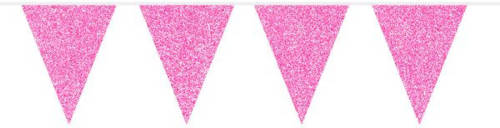 Shoppartners Vlaggenlijn Glitter Magenta 6mtr