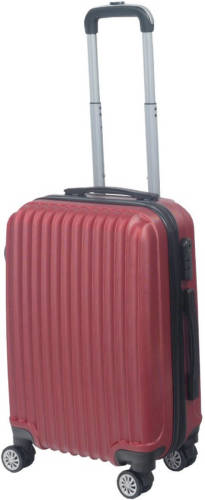 Lizzely Garden & Living Handbagage Koffer 55cm Rood 4 Wielen Trolley Met Pin Slot
