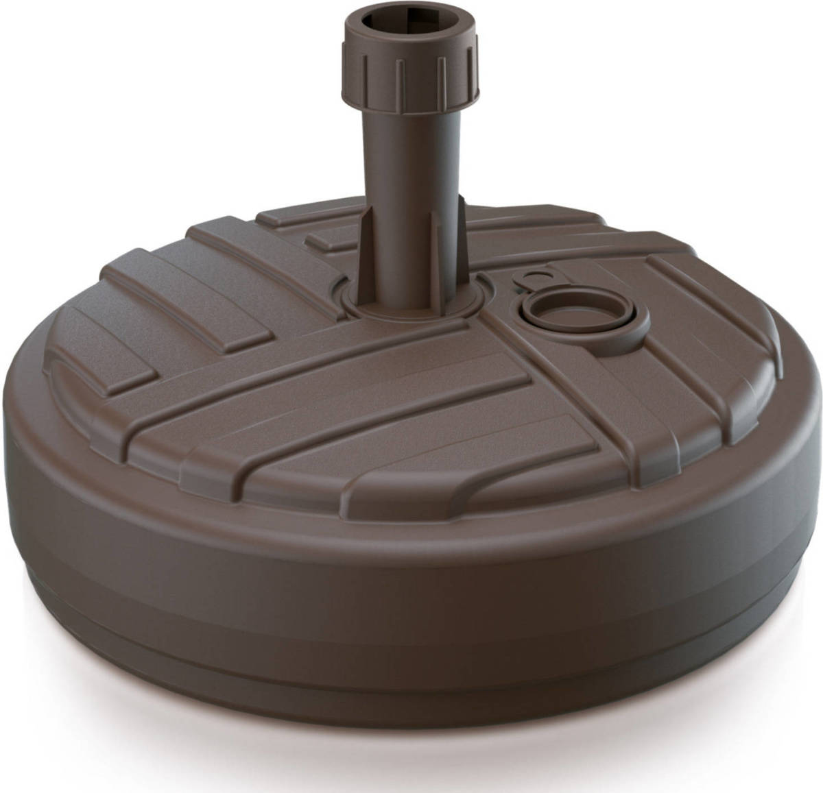 Shoppartners 1x Stuks Ronde Kunststof Parasolvoeten Bruin 10 Liter - Parasolvoeten