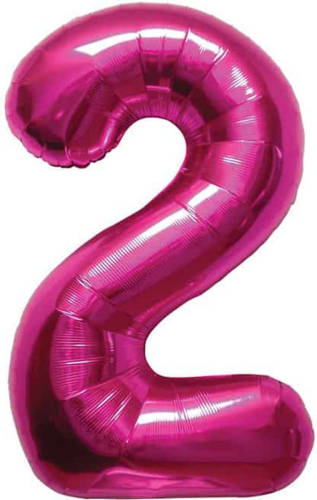 Toysavers Cijfer 2 Magenta Helium 86cm