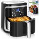 Aigostar Cube 30ibt - Xxl Digitaal Airfryer - 7l Hetelucht Friteuse - Receptenboek - Zwart