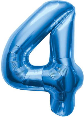 Toysavers Cijfer 4 Blauw Helium 86cm