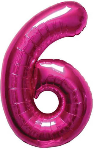 Toysavers Cijfer 6 Magenta Helium 86cm