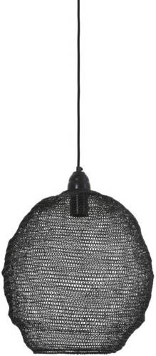 LichtXpert Light & Living - Hanglamp ø38x42 Cm Nina Gaas Glans Zwart