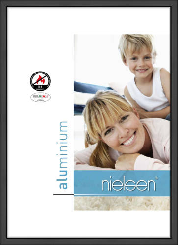 Nielsen Fotolijst Poster Frame A4 Brandvertragende Vlamvertragende Wissellijst Zwart Aluminium B1 Certificering Din 4102 - 1