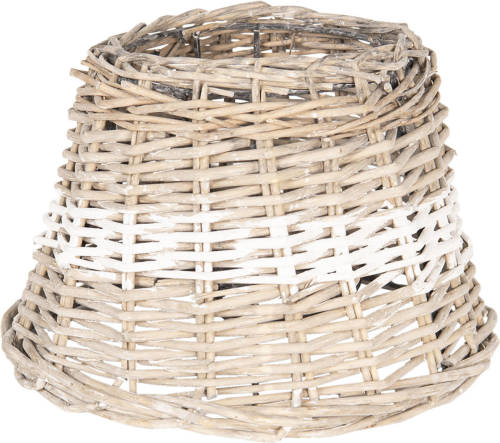 Clayre & Eef Cremekleurige Lampenkap Ø 23*16 Cm / E27 6lak0477