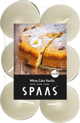 Shoppartners 12x Theelichten Vanille Geurkaarsen White Cake Vanilla 4,5 Branduren - Geurkaarsen