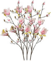 Shoppartners 3x Roze Kunst Magnolia Tak 105 Cm - Kunstbloemen