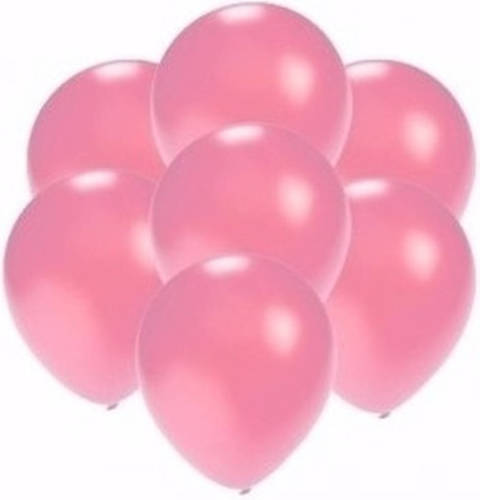 Shoppartners Kleine Metallic Roze Party Ballonnen 15x Stuks Van 13 Cm - Ballonnen