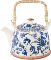 Clayre & Eef Blauwe Theepot 18*14*12 Cm / 700 Ml 6cete0004