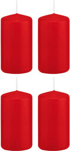 Shoppartners 4x Kaarsen Rood 6 X 12 Cm 40 Branduren Sfeerkaarsen - Stompkaarsen