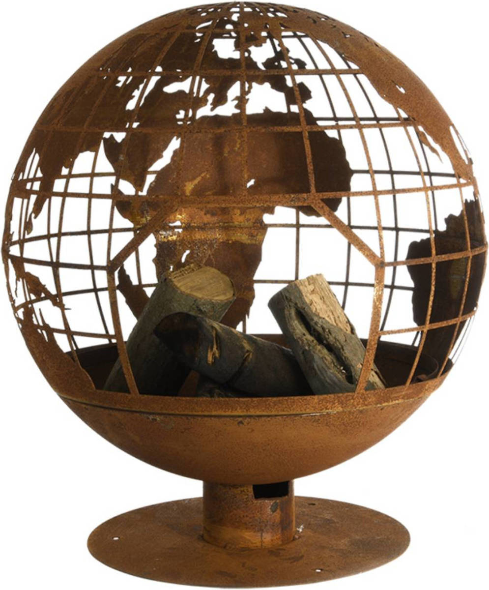 VidaXL Vuurbal Laser Cut Roest Wereldbol