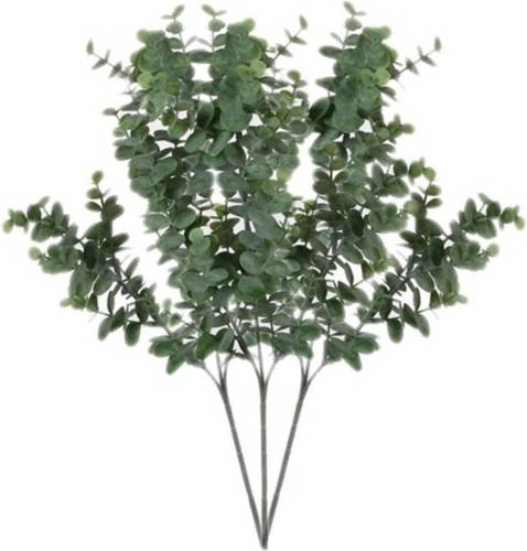 Shoppartners 3x Grijs/groene Eucalyptus Kunsttakken Kunstplant 65 Cm - Kunstplanten