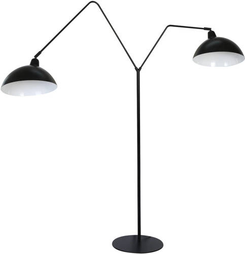 Light & Living Orion Vloerlamp Zwart Met Twee Armen E27 Fittingen