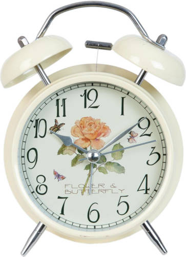 Clayre & Eef Beige Wekker Ø 12*15 Cm / 1*aa 6ac0011