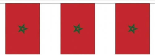 Bellatio Decorations 3x Buiten Vlaggenlijn Marokko 3 Meter - Vlaggenlijnen