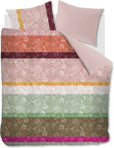 Slaap Vaak Oilily Blooming Stripe Dekbedovertrek - Lits-jumeaux (260x200/220 Cm + 2 Slopen) - Katoen Satijn - Multi