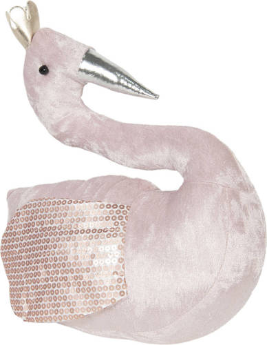 Clayre & Eef Deurstopper 25*14*31 Cm Roze Polyester Deurklem Deurwig