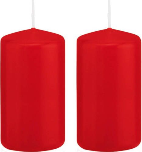 Shoppartners 2x Kaarsen Rood 6 X 12 Cm 40 Branduren Sfeerkaarsen - Stompkaarsen