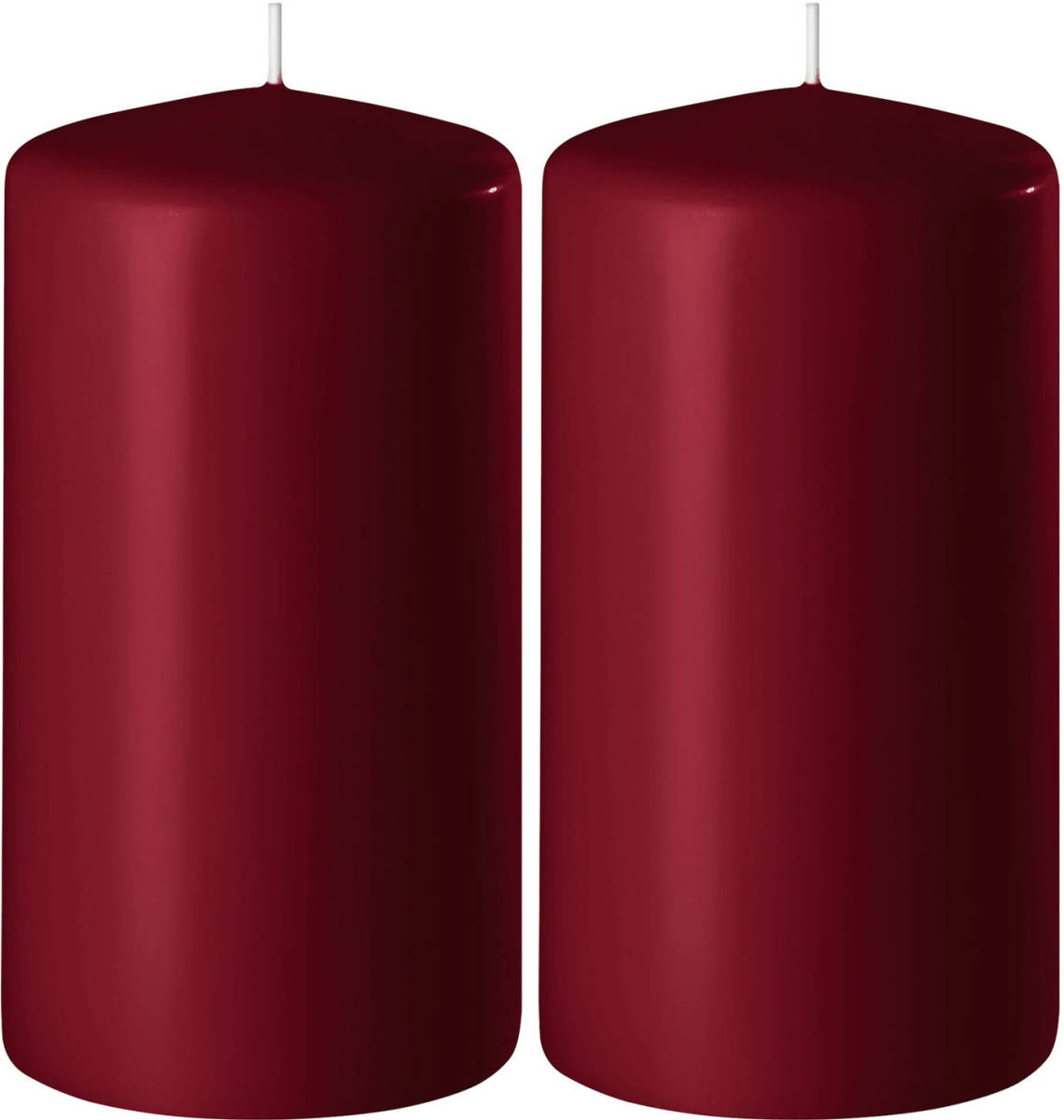 Shoppartners 2x Kaarsen Bordeauxrood 6 X 8 Cm 27 Branduren Sfeerkaarsen - Stompkaarsen